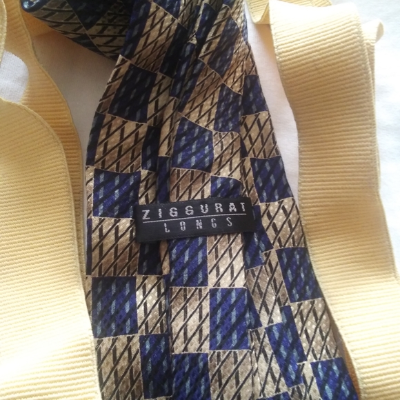 Ziggurat XL silk designer tie $48+ free XL suspend - Picture 3 of 4